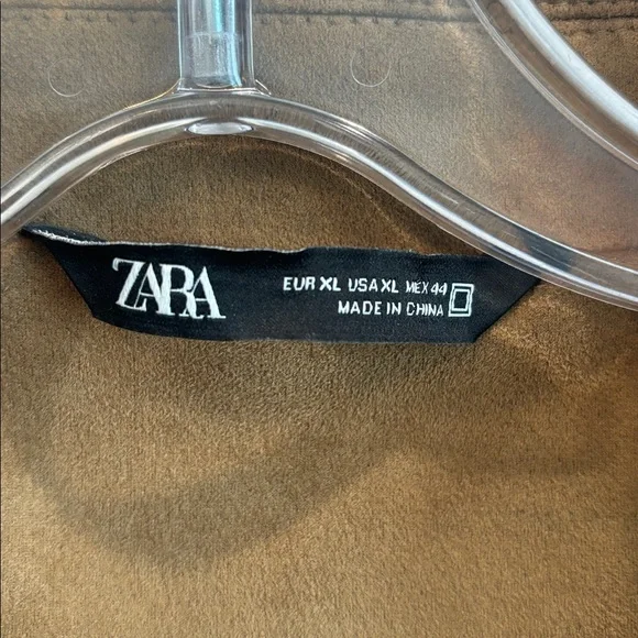 Zara Men's Tan Suede Shirt Jacket - Picture 2 of 4